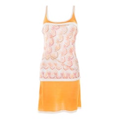 Missoni Orange Patterned Stretch Knit Paneled Tank Dress S