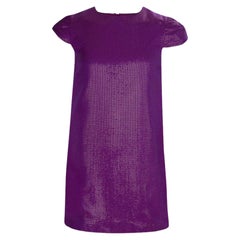 Gucci Purple Brocade Cap Sleeve Dress 8 Yrs