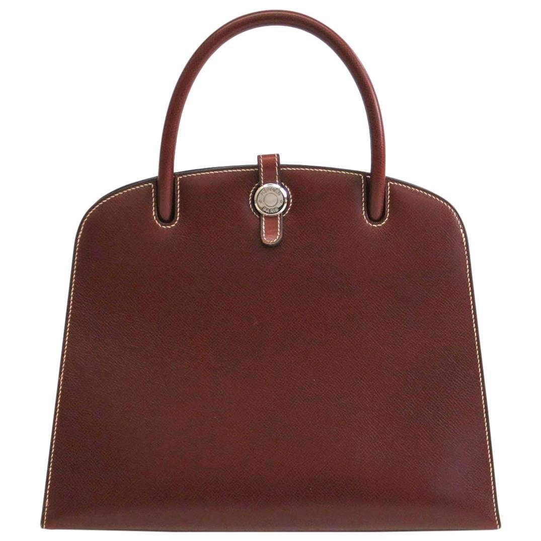 Hermes Leather Top Handle Satchel Tote Bag