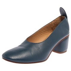 Joseph Blaue Leder-Pumps mit Blockabsatz Größe 38,5