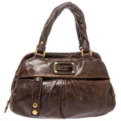 Marc by Marc Jacobs Brown Leather Twisted Q Groove Satchel