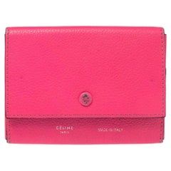 Celine Noen pochette à rabat en cuir grainé rose