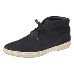 Tod's Black Suede Desert Ankle Boots Size 40