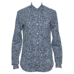 Burberry Brit - Chemise boutonnée en coton imprimé bleu marine XS
