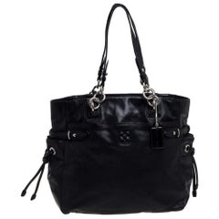Coach Black Leather Colette Shopper Tote