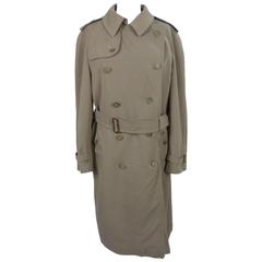 Burberry 1980s trench coat men's beige size 38 reg raincoat long vintage 3