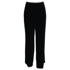 ARMANI COLLEZIONI Pantalones de vestir de pata ancha de terciopelo negro talla 8