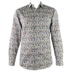PAUL SMITH Size XL Blue Multi Color Floral Cotton Long Sleeve Shirt