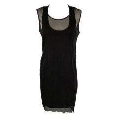 PORTS 1961 Taille 4 Robe à double couche froissée en viscose noire