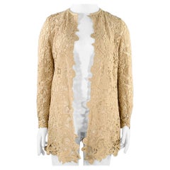 Ralph Lauren taglia 10 Cappotto in pizzo di cotone color kaki aperto sul davanti