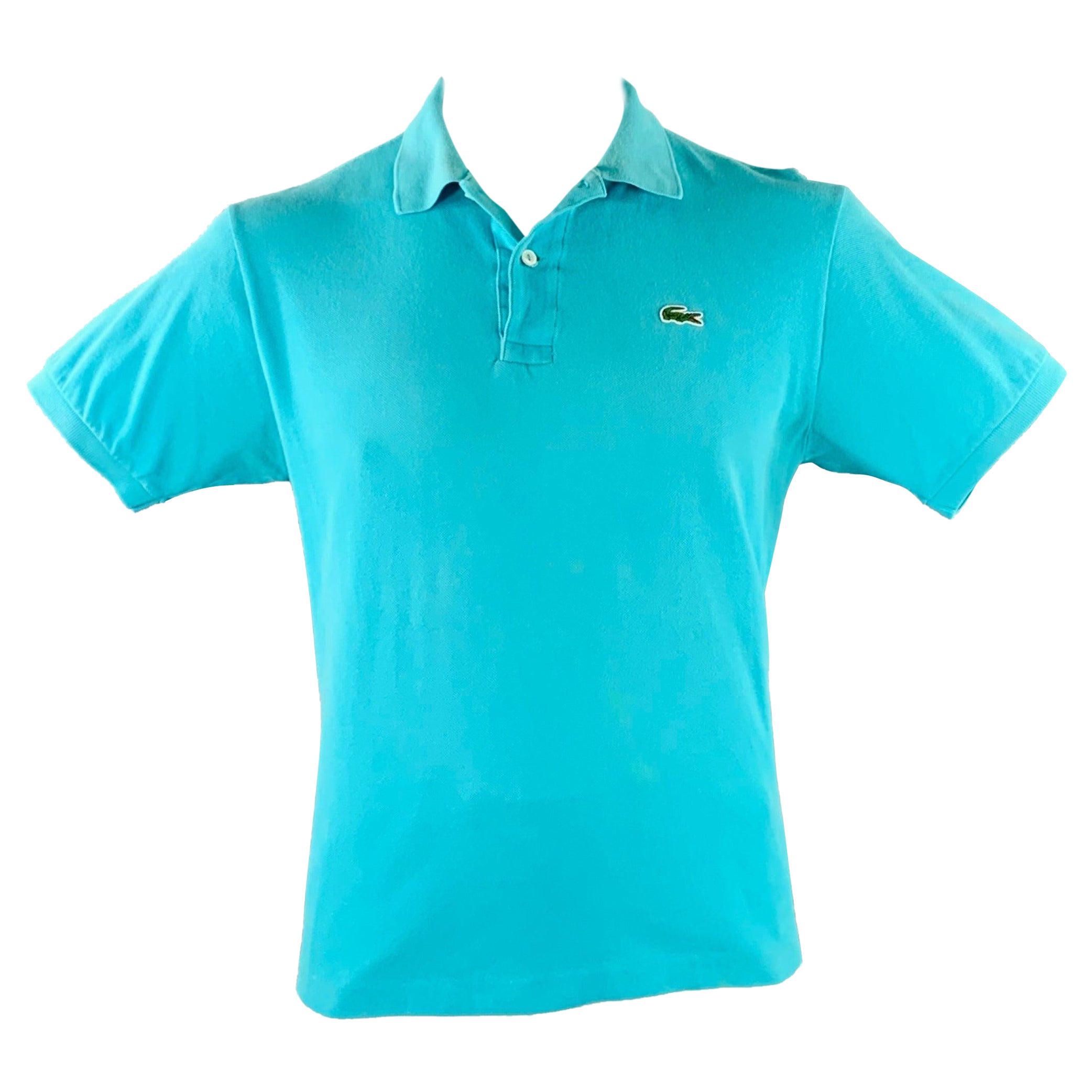 LACOSTE Größe L Blau Aqua Baumwolle Logo Patch Polo im Angebot
