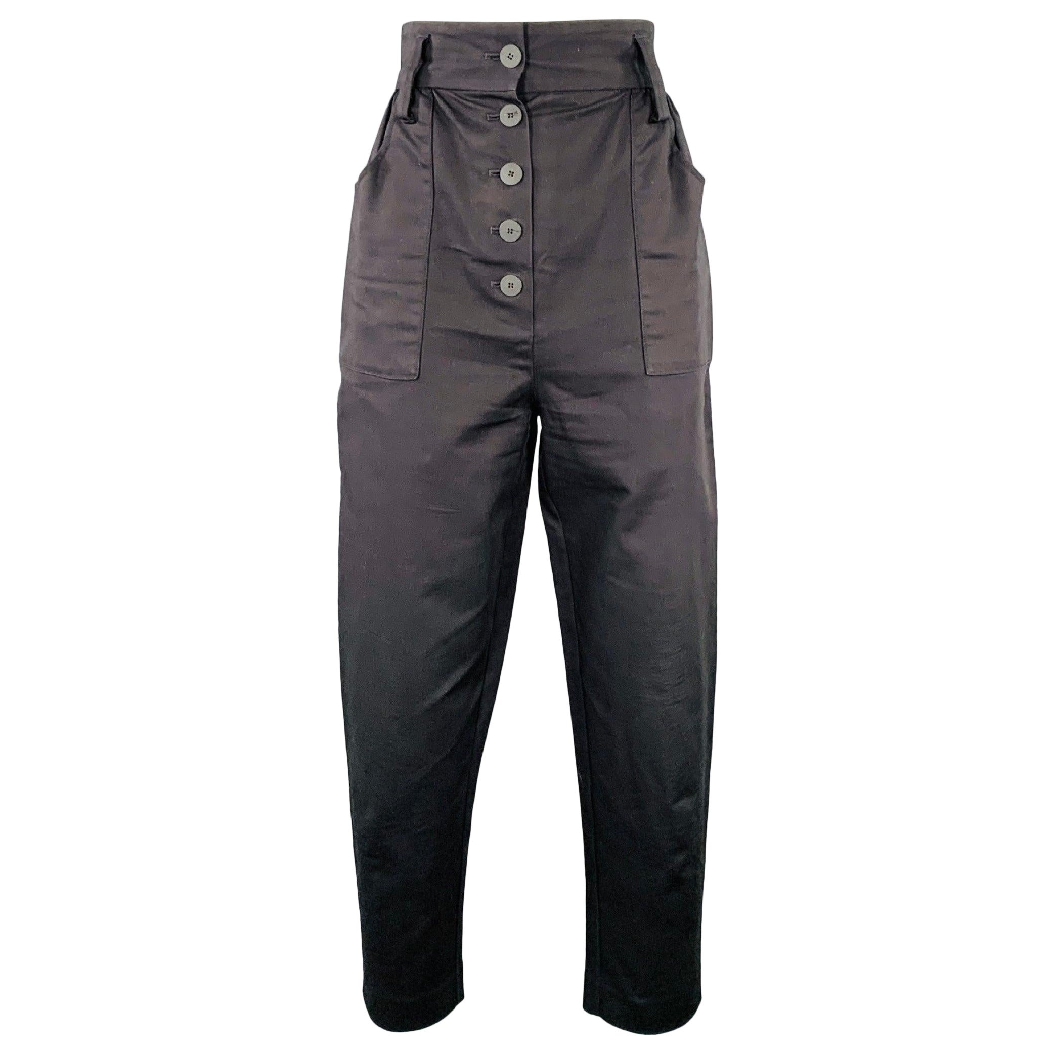 MAJE Größe 2 Schwarz Baumwollmischung Hochtaillierte Freizeithose