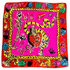 Écharpe ESCADA News from the Tiger rouge rose cœur