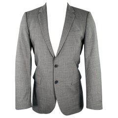 HUGO BOSS Talla 38 Gris Mezcla de Lana Virgen Abrigo deportivo de un solo pecho