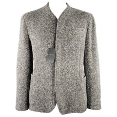 GIORGIO ARMANI Size 44 Grey Charcoal Tweed Cashmere Silk Jacket
