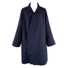 KAPITAL Size S Navy Wool Blend A-Line Coat