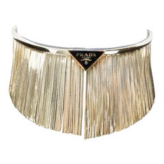 Prada 14k Gold Plated Fringe Choker