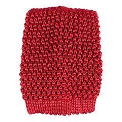 CHARVET Corbata de punto de seda roja