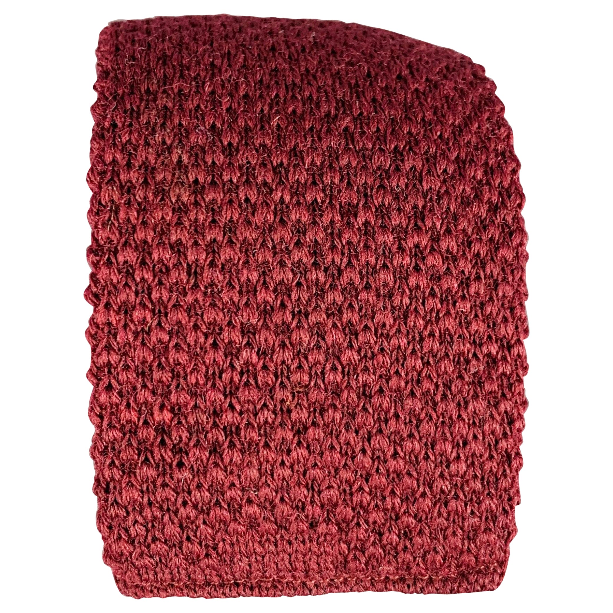 PIERRE CARDIN Burgundy Seed Stitch Wool Knit Tie