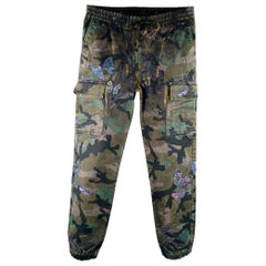 VALENTINO Size 30 Green Brown Camo Cotton Cargo Casual Pants