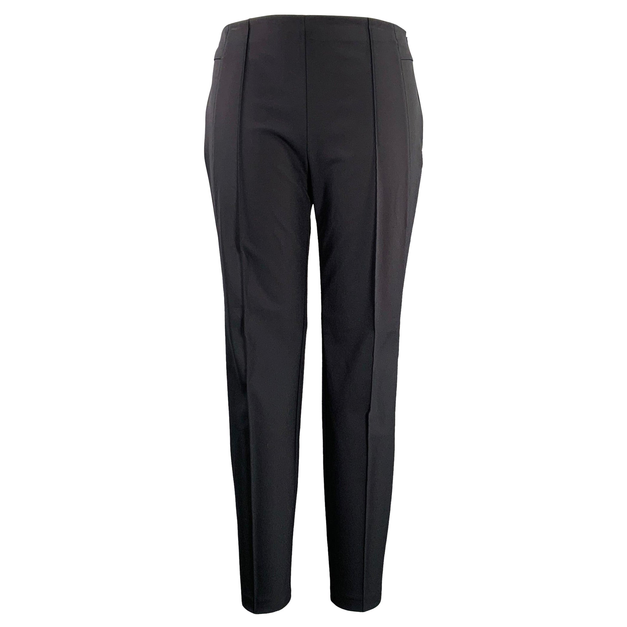 ESCADA Size 12 Navy Polyamide Blend Side Zipper Dress Pants For Sale
