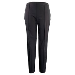 ESCADA Talla 12 Pantalón de vestir con cremallera lateral en mezcla de poliamida azul marino