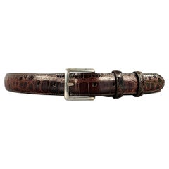 COACH Size 34 Brown Alligator Leather Belt