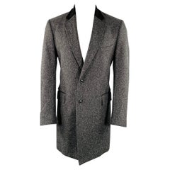 LA PERLA Size M Grey Black White Tweed Cotton Blend Coat