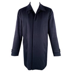 ISAIA Größe 40 Marineblauer Wollmantel mit versteckten Knöpfen