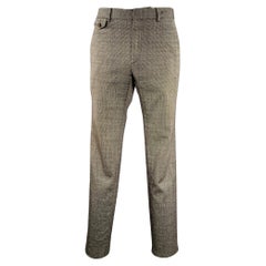 GUCCI Size 34 Black Grey Nailhead Wool Mohair Flat Front Dress Pants