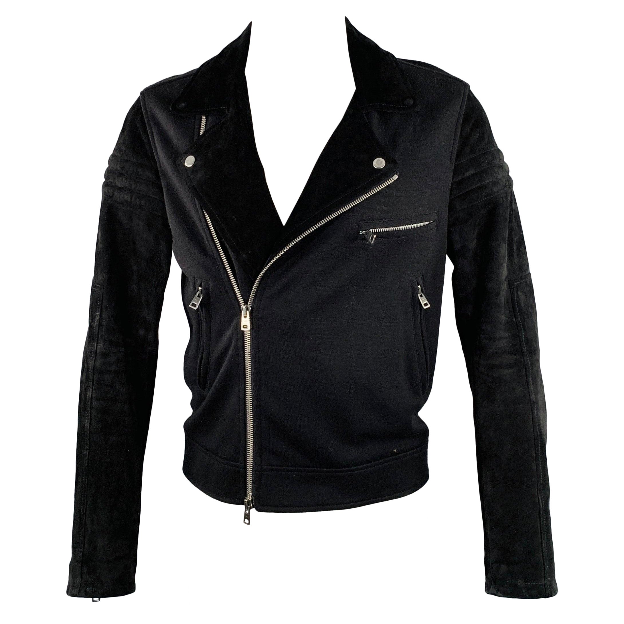 MARNI Talla S Chaqueta de motociclista de mezcla de acrílico y ante negro en venta