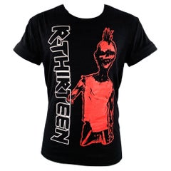 R13 SS18 Size XS Sid Zombie Lukas Black Red Print Cotton Blend Print T-shirt
