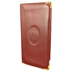 CARTIER Burgundy Gold Checkbook Wallet