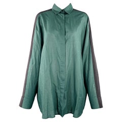 Haider Ackermann - Camicia oversize in cotone verde e nero taglia 4