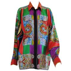 Gianni Versace multicoloured silk print shirt