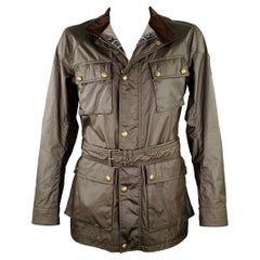 BELSTAFF Chaqueta parka de algodón recubierto verde oliva Trialmaster talla 42