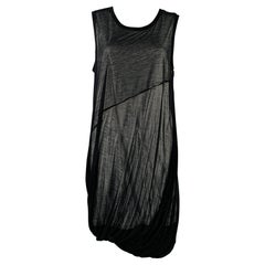 HELMUT LANG Size M Black White Cotton Layered Bubble Hem Dress