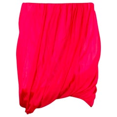 HELMUT LANG Size S Pink Silk Bubble Hem Skirt