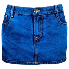 VIVIENNE WESTWOOD Size 26 Blue Denim Dyed Mini Skirt