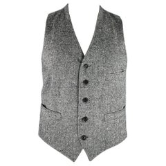BAND OF OUTSIDERS Chaleco Lana Tweed Gris Negro Blanco Talla 42