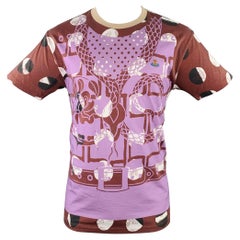 VIVIENNE WESTWOOD Größe M Brown Lavendel Print Baumwolle Rundhals T-Shirt