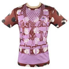 VIVIENNE WESTWOOD T-Shirt mit Rundhalsausschnitt aus Baumwolle mit braunem Lavendeldruck Größe S