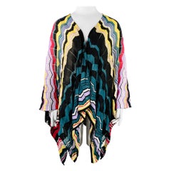 MISSONI One Size Multi Color Cotton Blend Zig Zag Shawl Casual Top