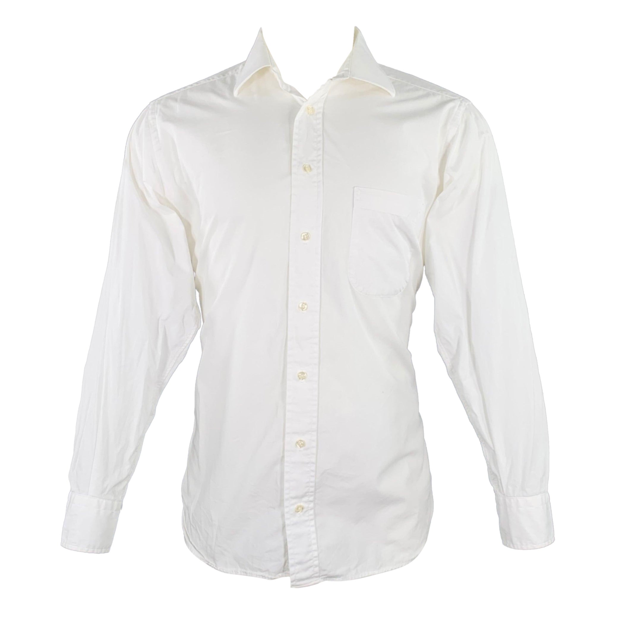BURBERRY LONDON Camisa de manga larga de un bolsillo de algodón blanco talla S