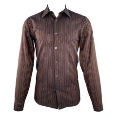 GIVENCHY, chemise à manches longues à rayures noires et orange, taille M