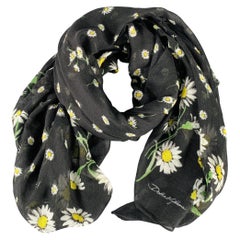 DOLCE & GABBANA Black Green Floral Scarf Shawl