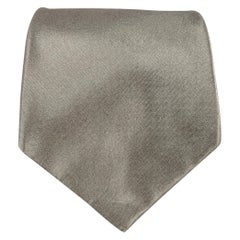 DONNA KARAN Grey Shimmer Silk Tie