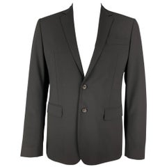 DSQUARED2 Size 44 Black Wool Blend Notch Lapel Sport Coat