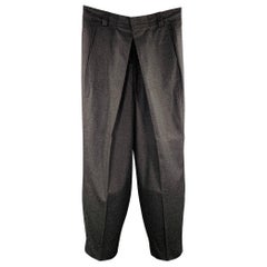 YVES SAINT LAURENT Taille 32 - Robe plissée à jambes larges en laine grise
