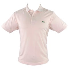 Polo à manches courtes en coton brodé rose LACOSTE Taille M